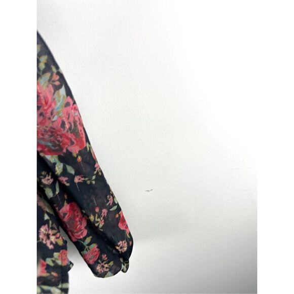 NWT WAYF Nordstrom Liberty Cold Shoulder Chiffon Boho Floral Blouse Size S - Picture 11 of 13